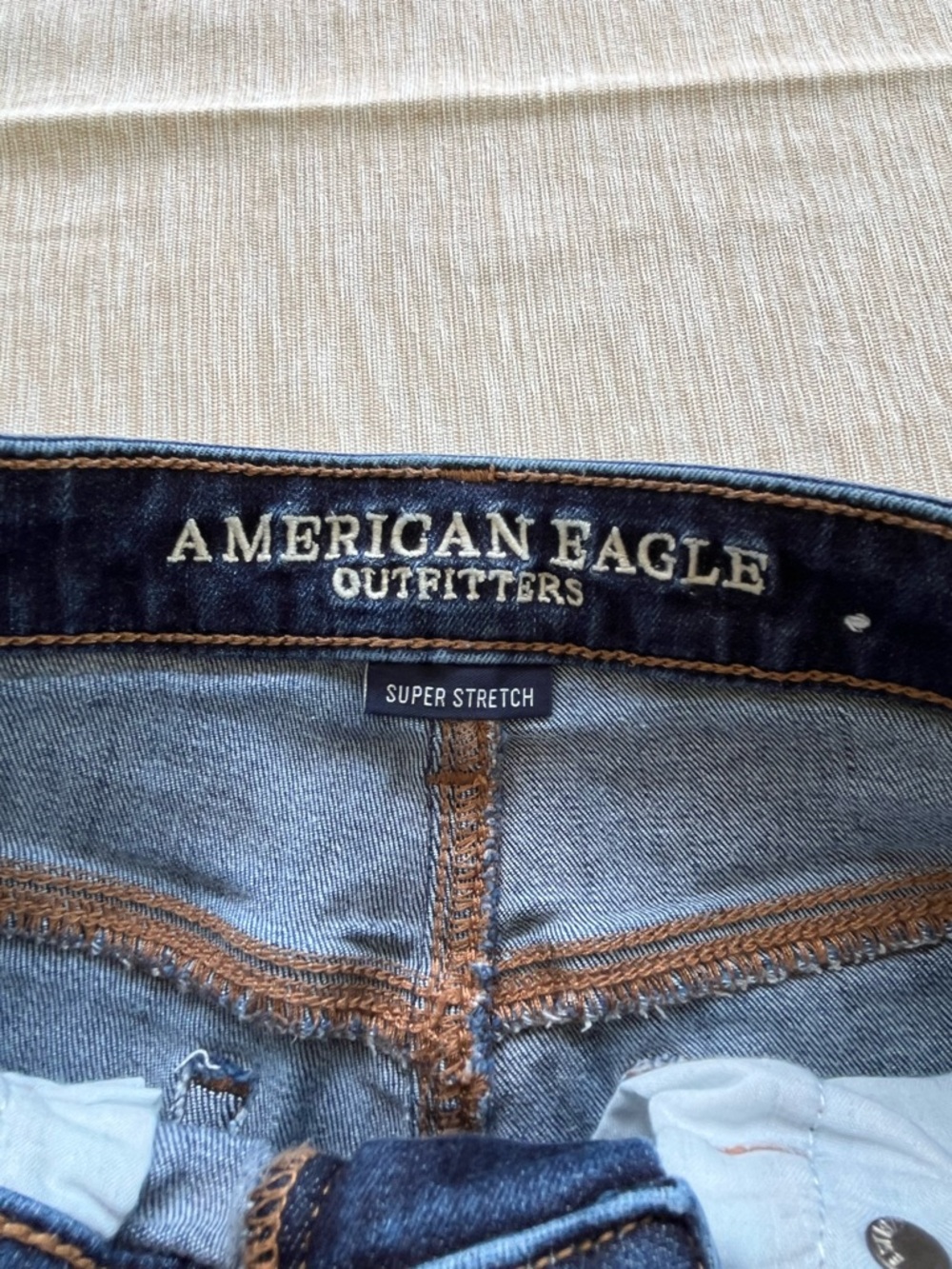 American Eagle Outfitters Dark Blue Rolled-Hem High Rise Shortie Denim Shorts 0 - Picture 7 of 10